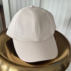 Elegant Cream Leather Cap